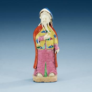 A famille rose figure, Qing dynasty, 18th Century.