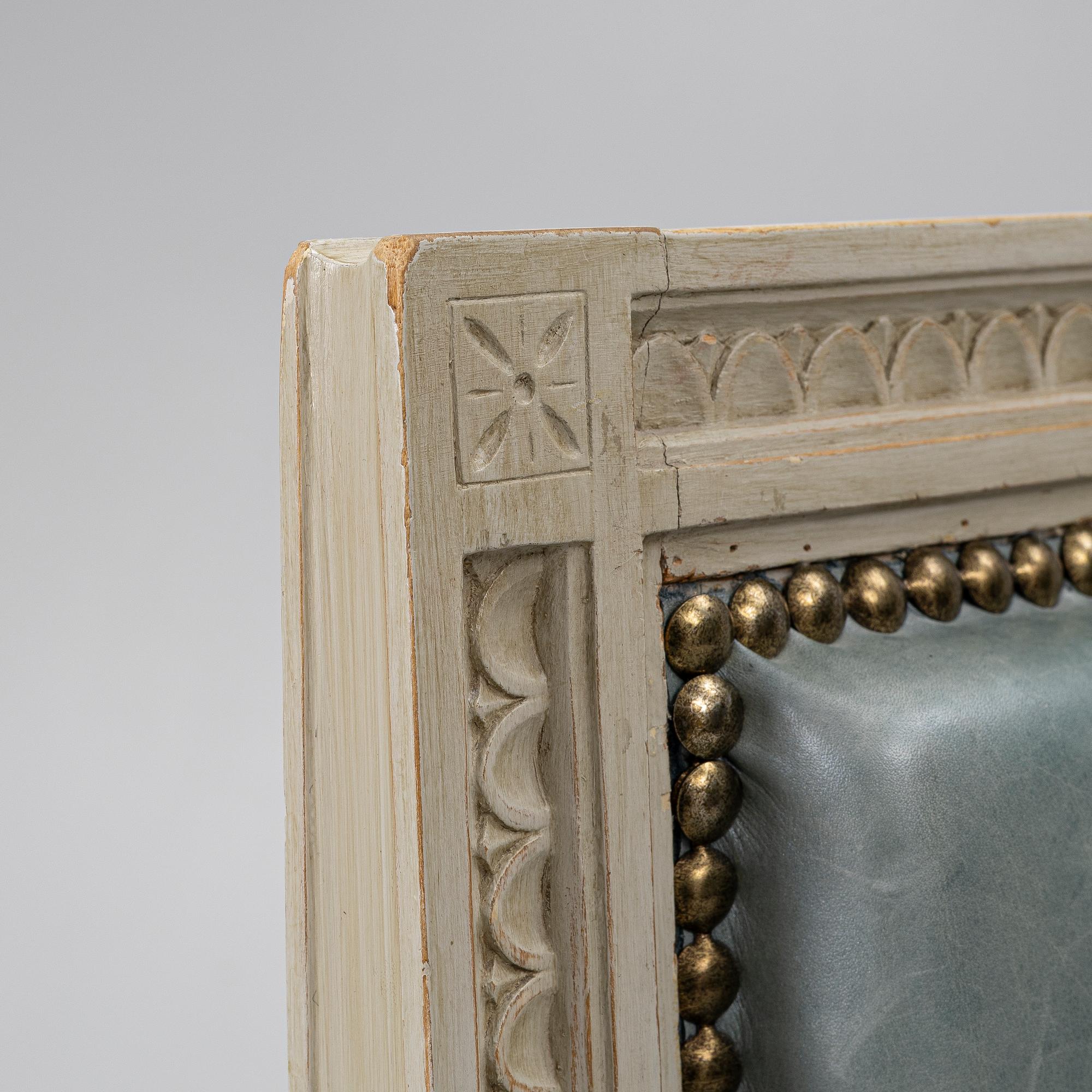 A Late Gustavian style armchair, second half of the 20th century.