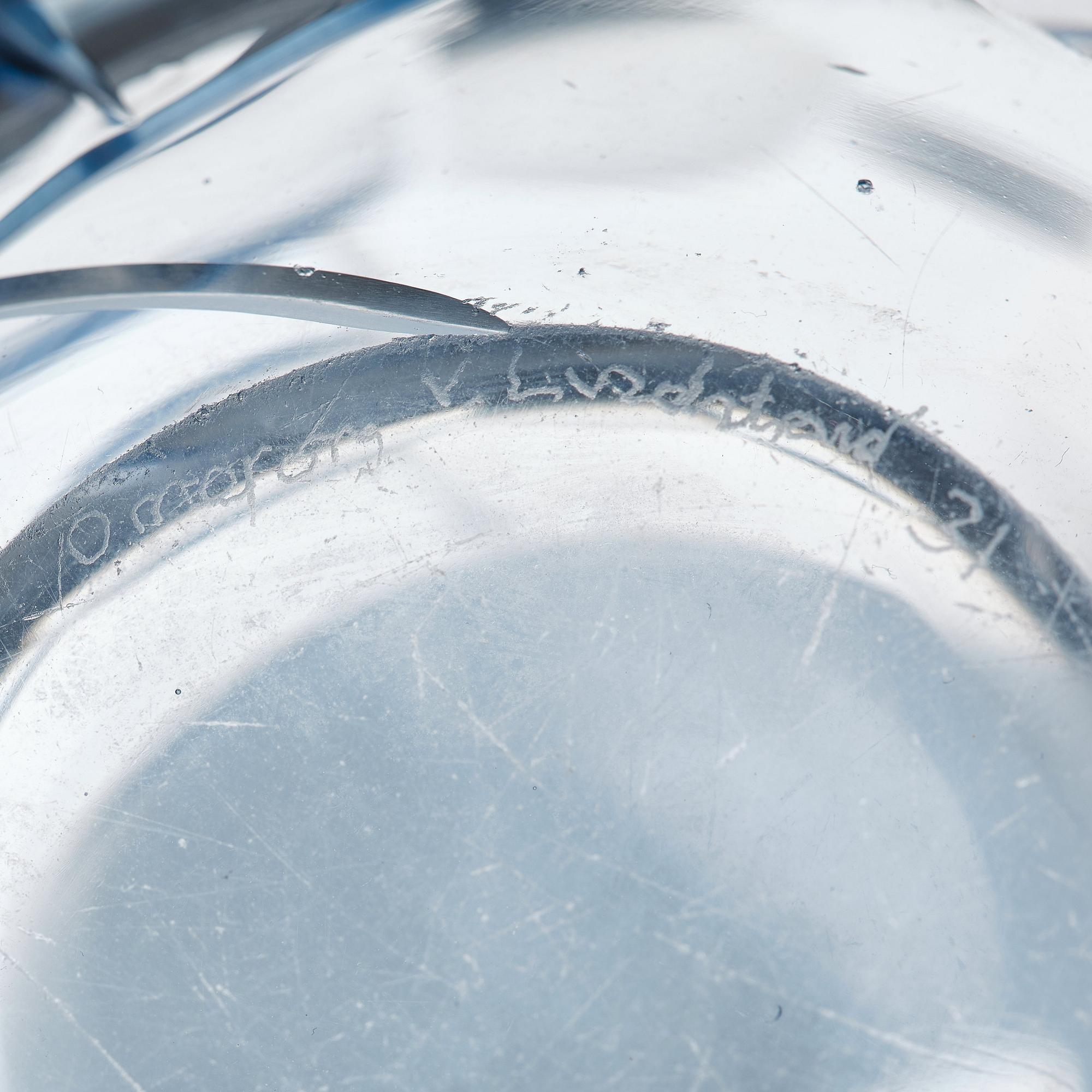 Vicke Lindstrand, a cut glass vase, Orrefors 1931.