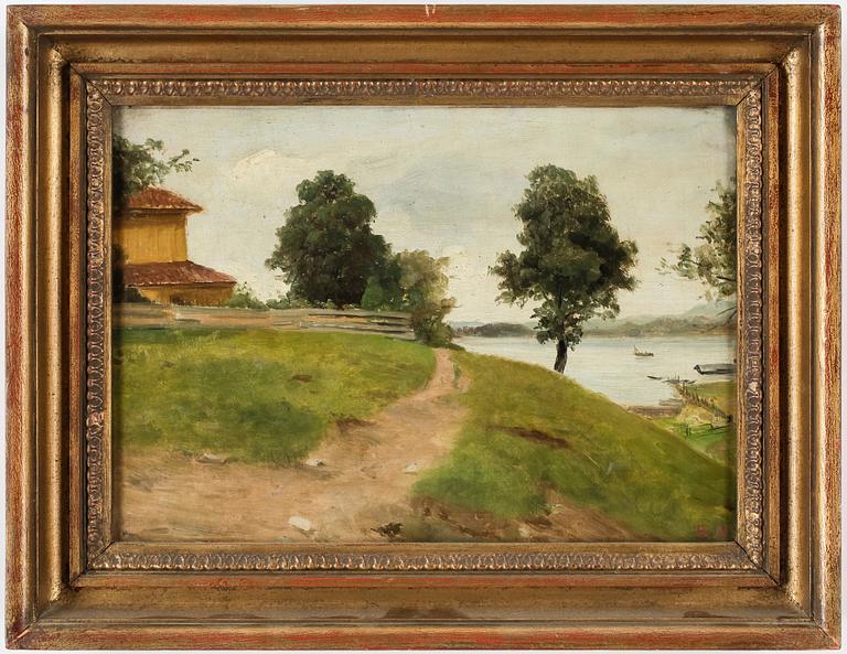 OKÄND KONSTNÄR, olja på duk, moniogramsignerad B N. 1800/1900-tal ,