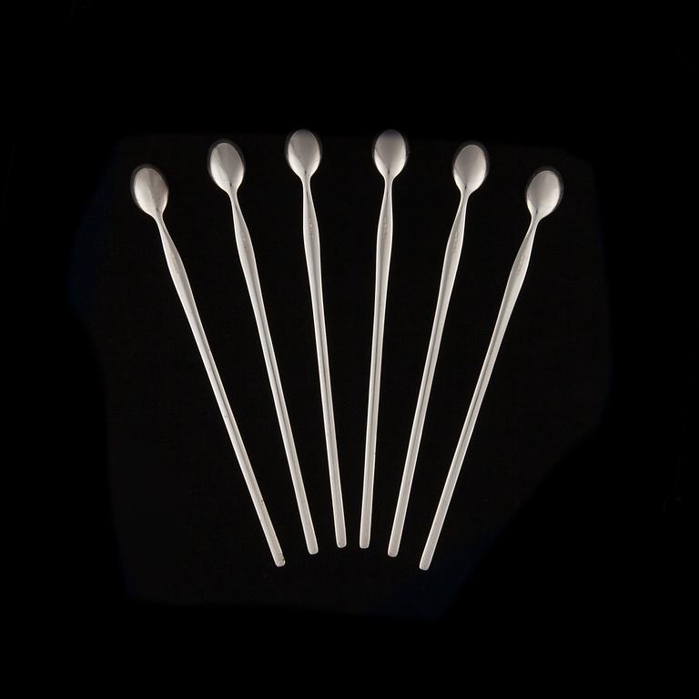 COCKTAILSKEDAR, 6 st, sterling silver, "Tapio", Tapio Wirkkala 1973. Vikt 160,3 g.