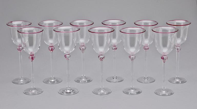 VINGLAS, 11 st, glas, Wilke Adolfsson, 1900-talets slut.