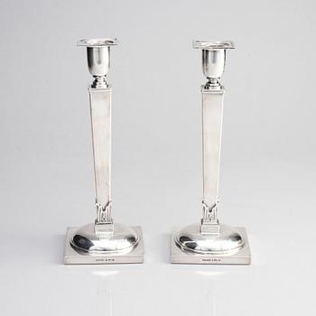 W.A. Bolin, a pair of silver candlesticks, Stockholm 1957.