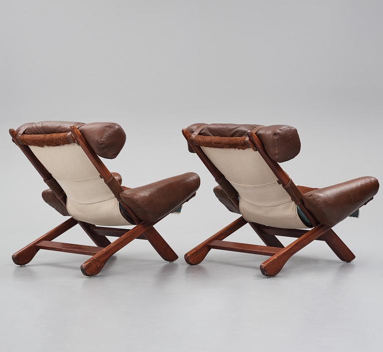 A pair of Scandinavian easy chairs, 1960s.