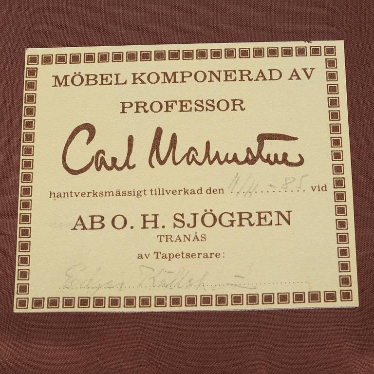 Carl Malmsten, fåtöljer, ett par, "Farmor", AB O.H: Sjögren, Tranås, 1985.