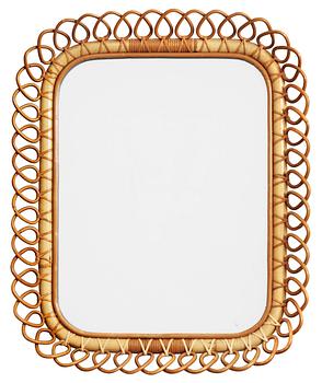 417. A Josef Frank mirror with a rattan frame by Svenskt Tenn.