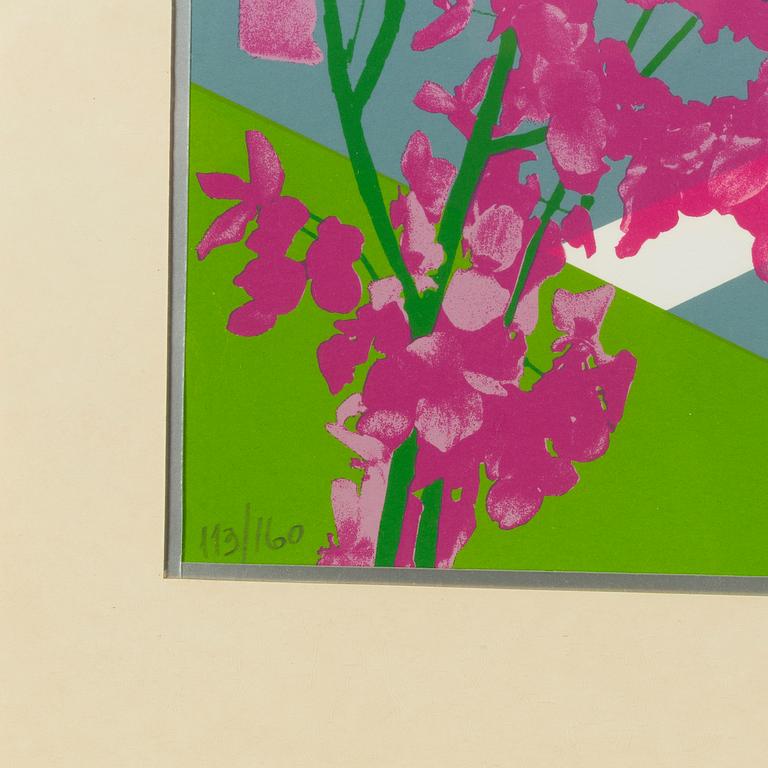 Franco Costa, a silkscreen triptych in colours, 1979, signed 113/160.