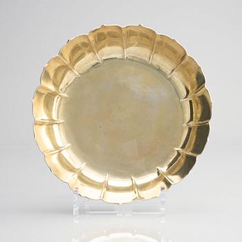 Johan Wilhelm Helleday, jordgubbsskål, delvis förgyllt silver, Stockholm 1709.