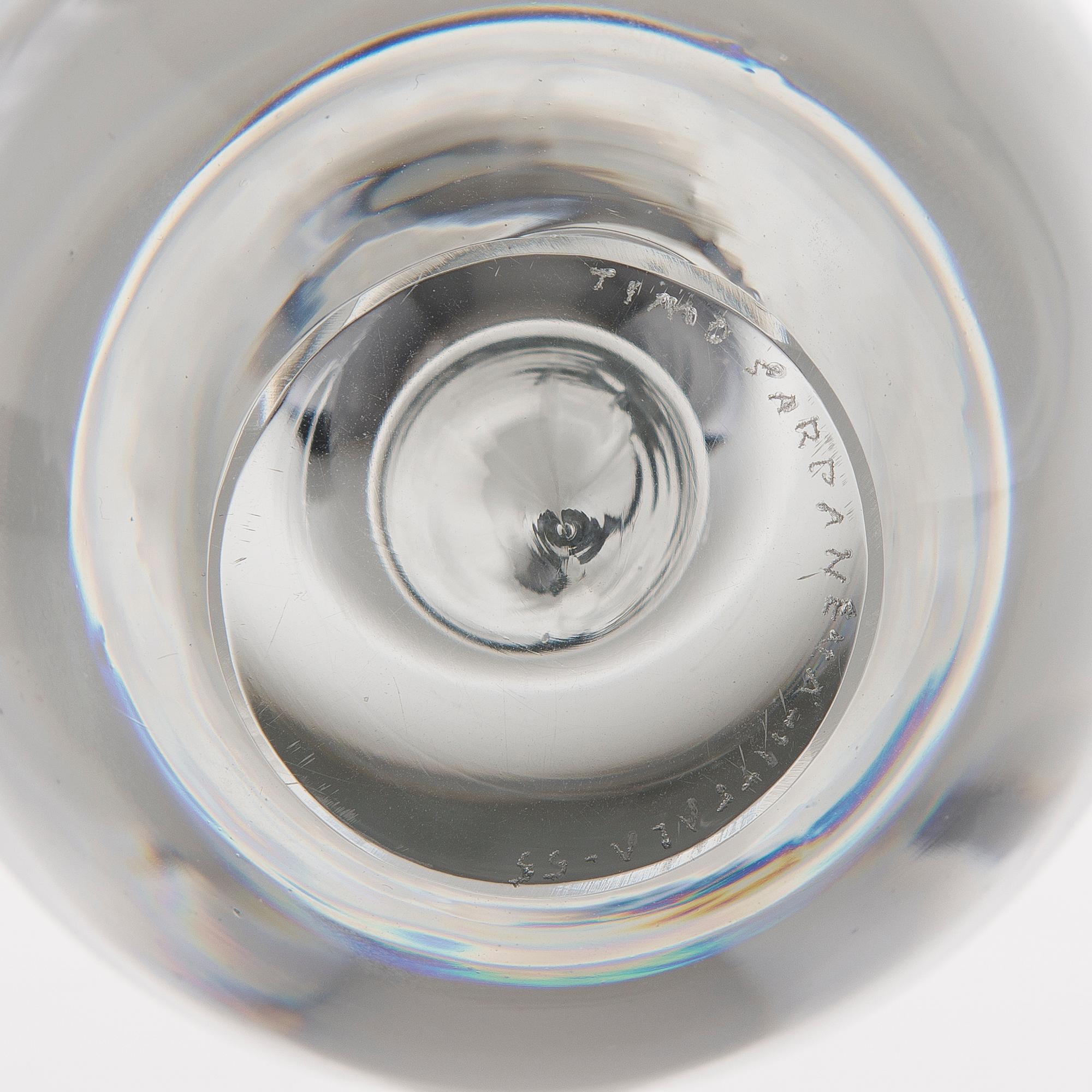 TIMO SARPANEVA, glasskulptur, 'Tåren 3575', signerad Timo Sarpaneva, Iittala -55.