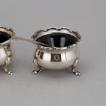 BORDSUPPSÄTTNING, 6 delar, nysilver, Mappin & Webb, England, 1900-talets mitt.