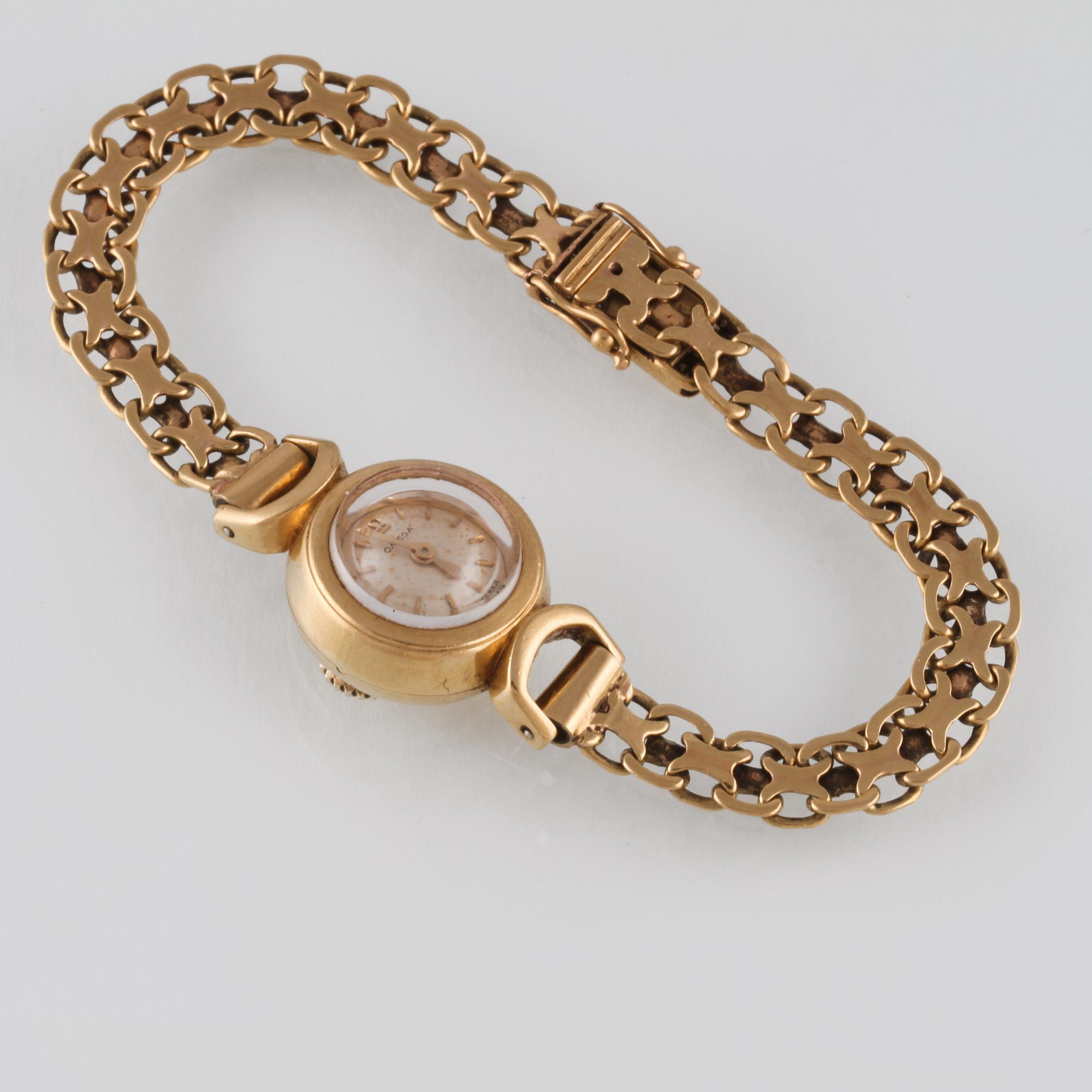 ARMBANDSUR, 18K Omega. Vikt 16,4 gram.