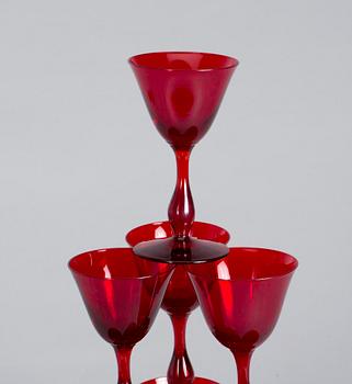 VINGLAS, glas, 10 st, Monica Bratt, Reijmyre, 1900-tal.
