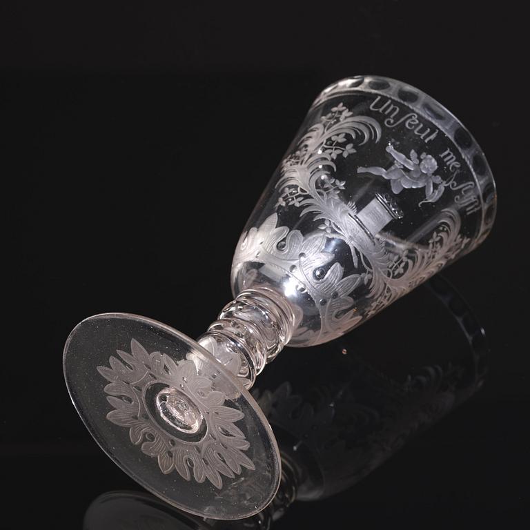 A German glass goblet, 18th Century, probably Potsdam.