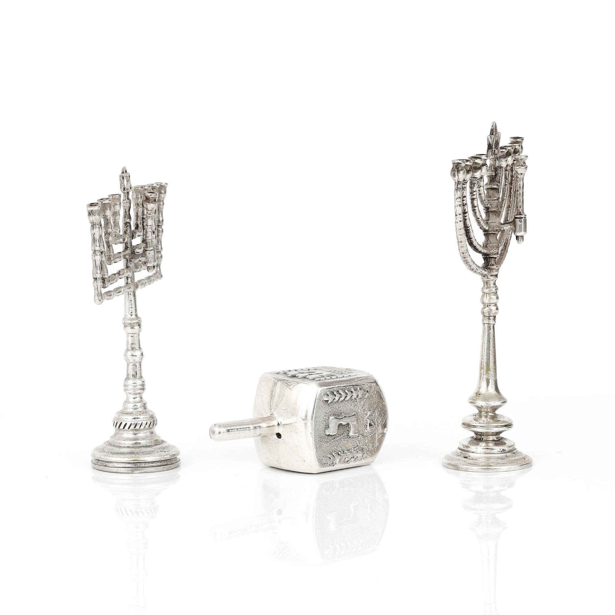 PARTI JUDAICA, 3 delar silver, 1900-tal. Vikt ca 52g.