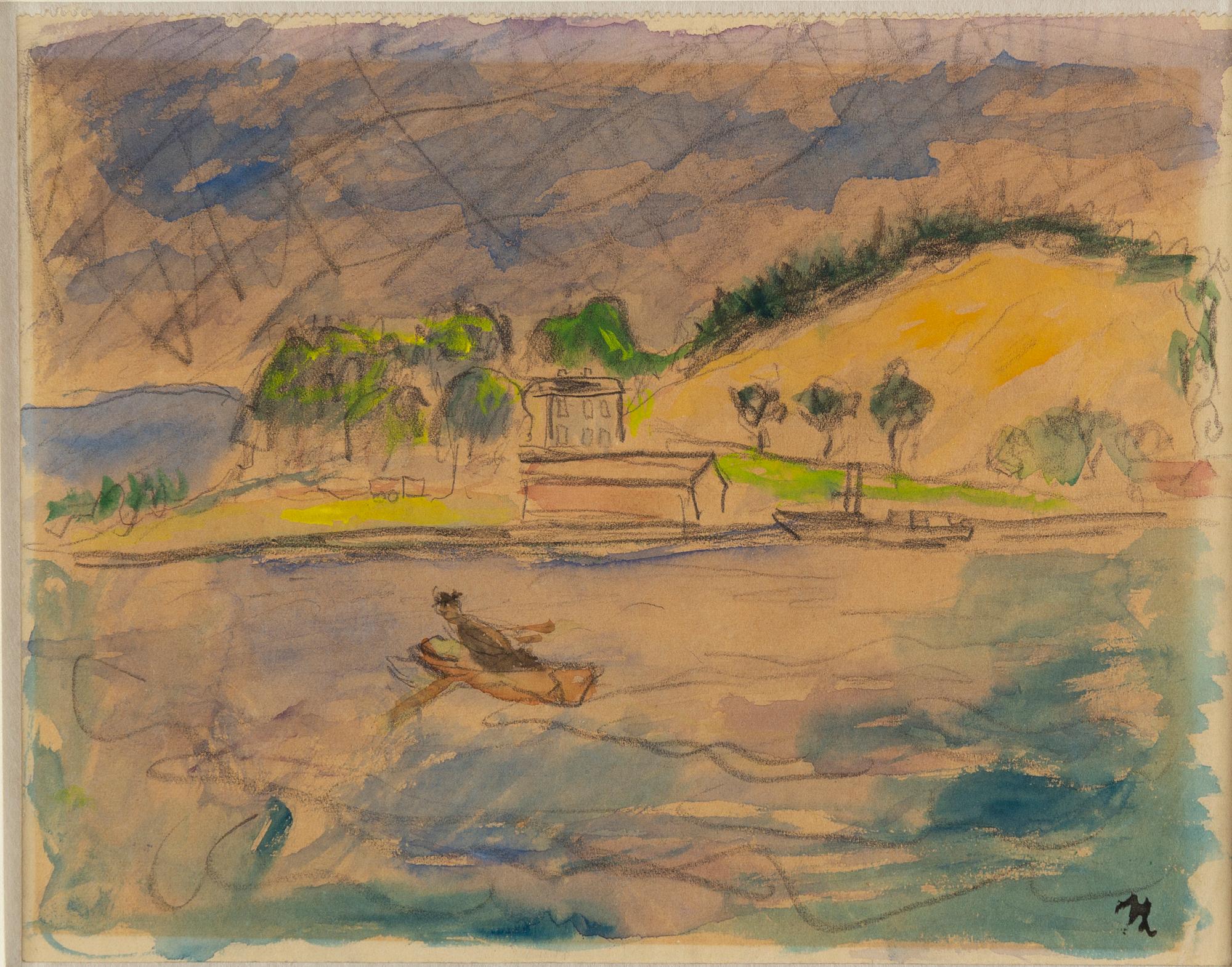 Ivan Ivarson, watercolour, signed with monogram.