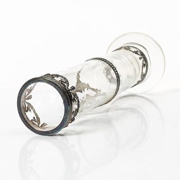 Vase, glass and silver plate, Topazio Casquinha, Portugal.