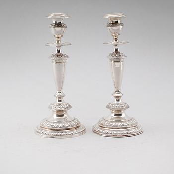 LJUSSTAKAR, 1 par, silver, GAB, Stockholm 1892.
