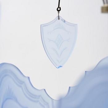 Edward Hald, a Swedish Grace ceiling lamp, Orrefors, 1920s.