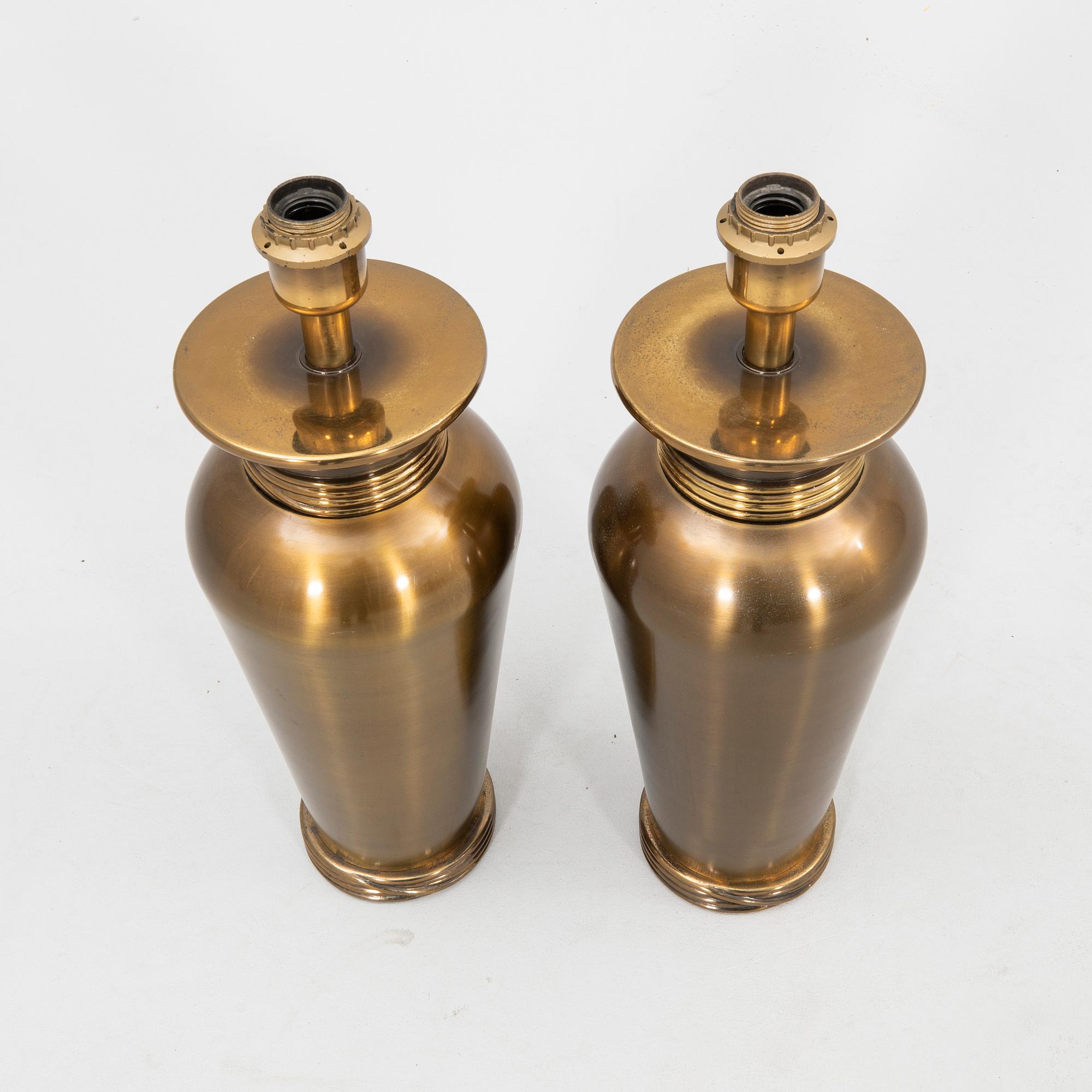 Table lamps a pair DeKnudt Belgium late 20th century.