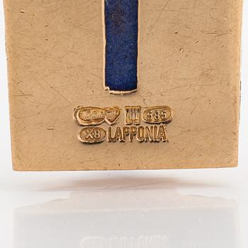 Björn Weckström, A 14K gold and lapis lazuli necklace "Torso". Lapponia 1999.