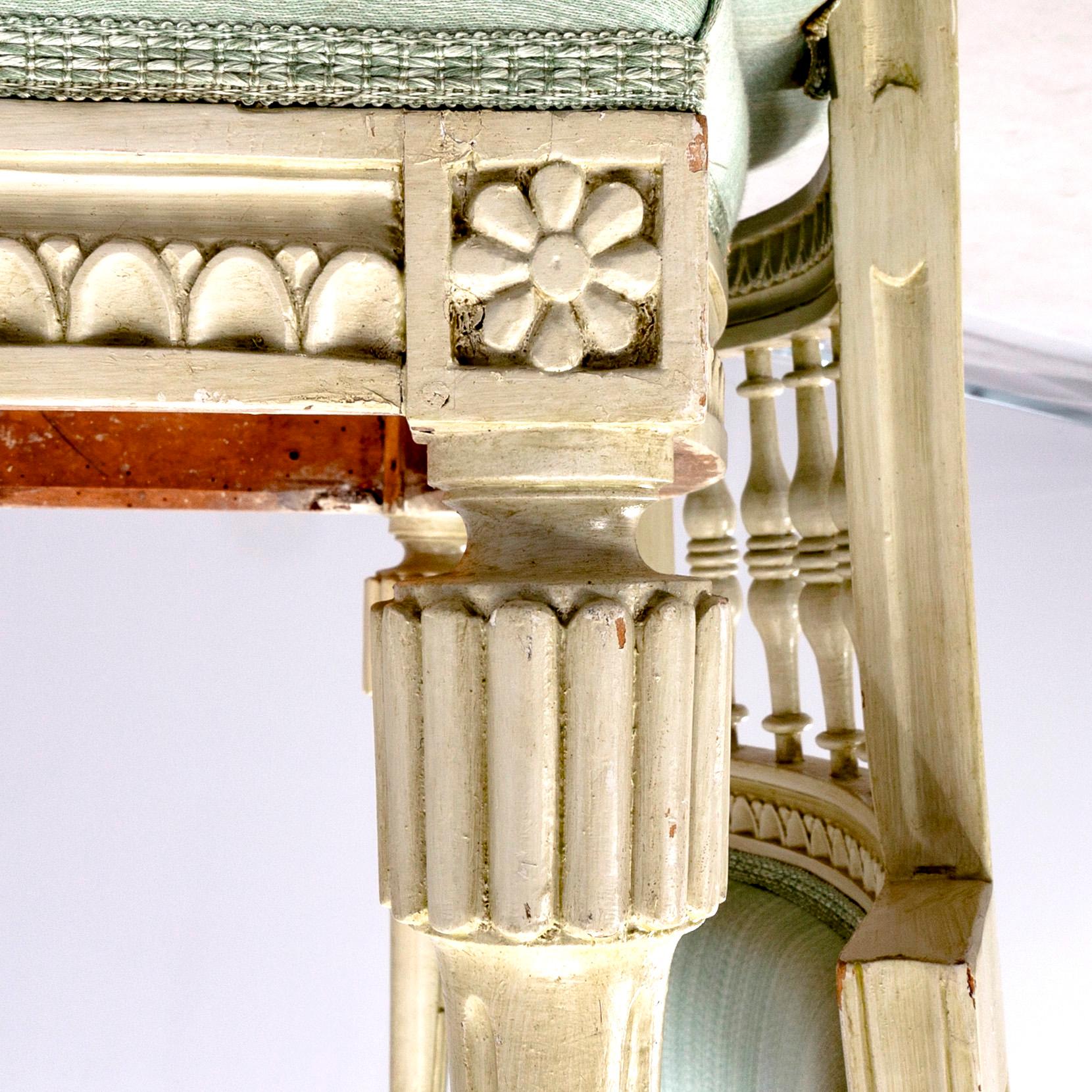 Stolar 6 st Sengustavianska. Västsverige, omkring år 1800.