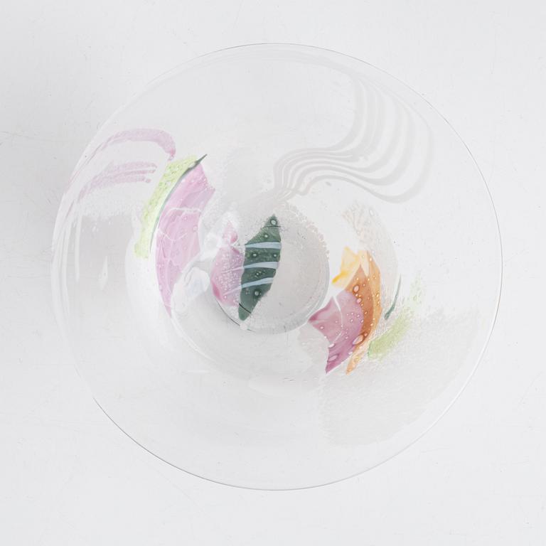 Oiva Toikka, a 'Tellervo' glass vase, Nuutajärvi Postipankki, Finland, and a glass bowl by Åsa Brandt.
