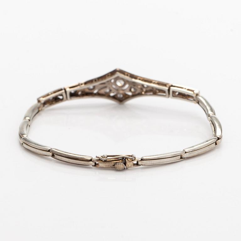 Armband, gammal- och 8/8-slipade diamanter, 18K vitguld.