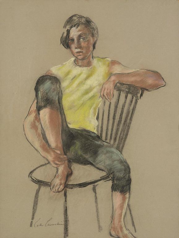 Lotte Laserstein, Translation: "Seated young woman".