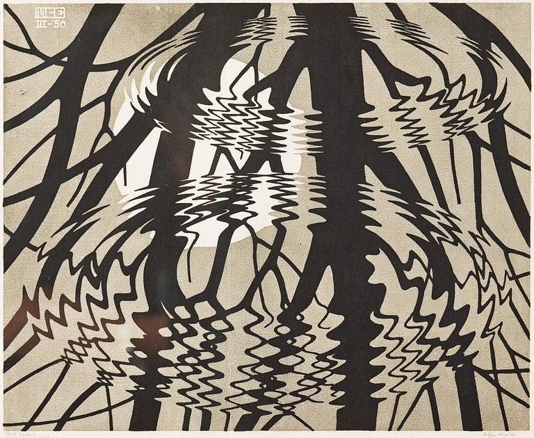 Maurits Cornelis Escher, "Rimpeling - Rippled surface" (Cercles dans l'eau).