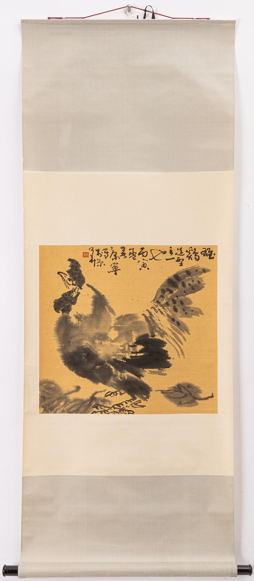 Kang Ning, ett par målningar, "Tupp".