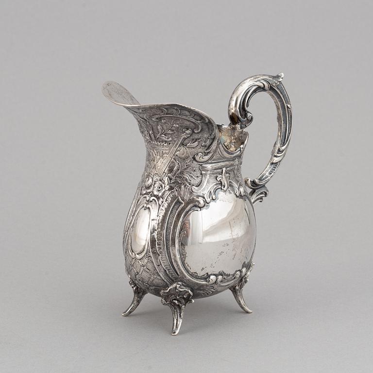 A German rococo style silver tea- and coffee service.