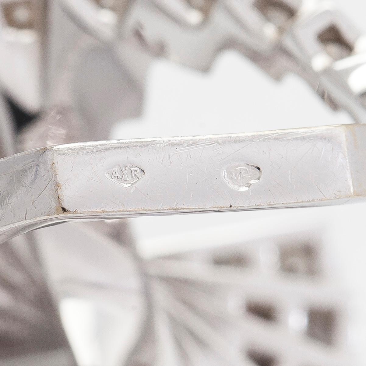 Alain Roure, ring "Steps", 18K vitguld med diamanter ca 2.04 ct totalt. Frankrike.