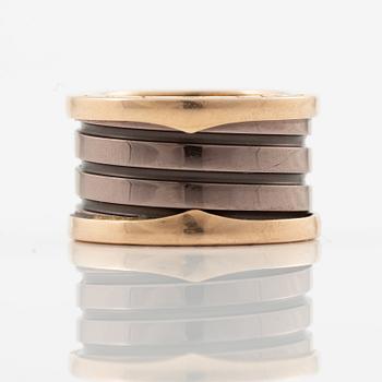 Bulgari, ring, B.zero1, 18K rose gold with ceramic.