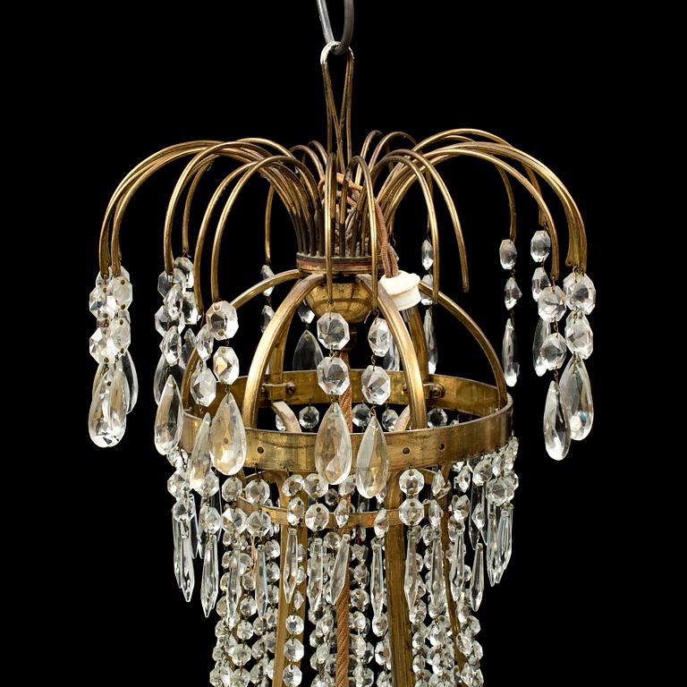 A late gustavian style chandelier, early 20th century.