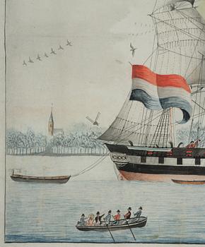 W Rijnbend, 18th century, "The Ship of the City of Schiedam".