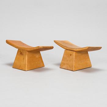 Seven late 20th century stools / meditation benches.