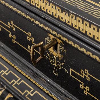 Bord med skrin, Ersbach und Hausness Blechwarenfabrik, Dresden, 1880-tal.