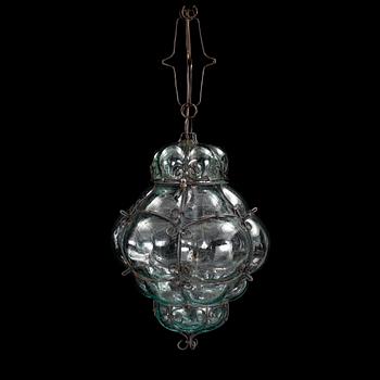 A ceiling glass lamp, Skansens glassworks, mid 20th century.