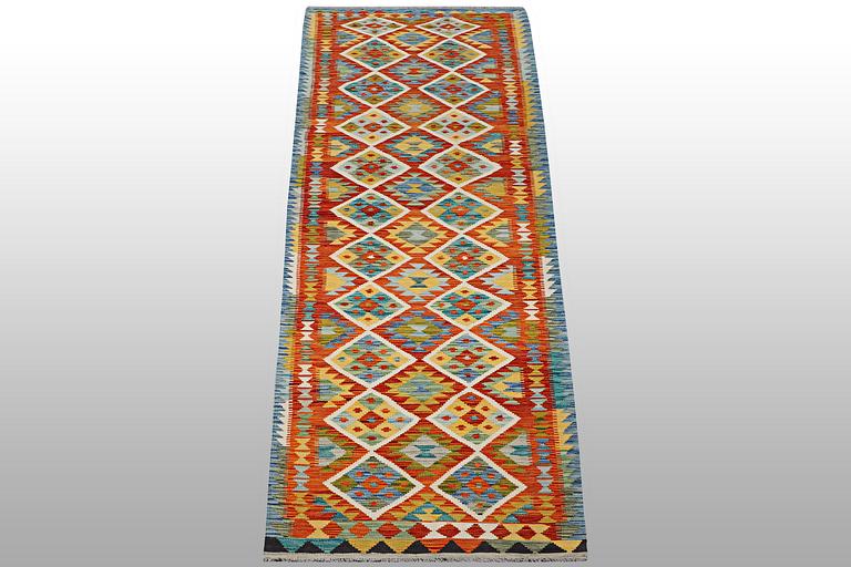 A runner carpet, Kelim, ca 408 x 85 cm.