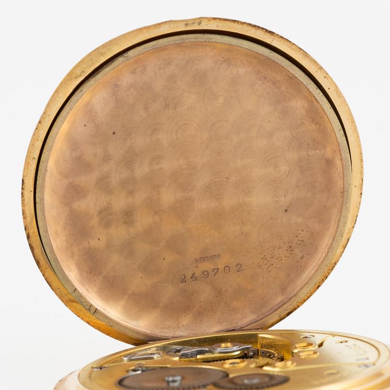 Pocket watch, Zenith, 18K gold, hunter, 51 mm.