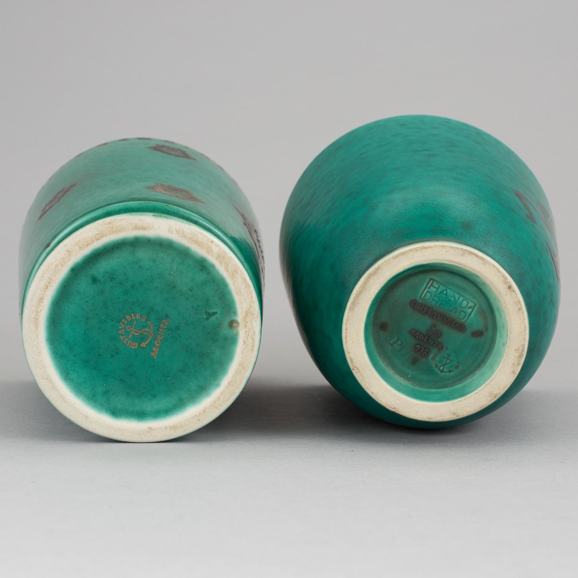 VASER, 2 st, Kåge, Argenta, Gustavsberg.