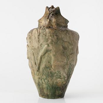 Agnes de Frumerie, an Art Nouveau plaster vase, Paris, signed and dated -94.