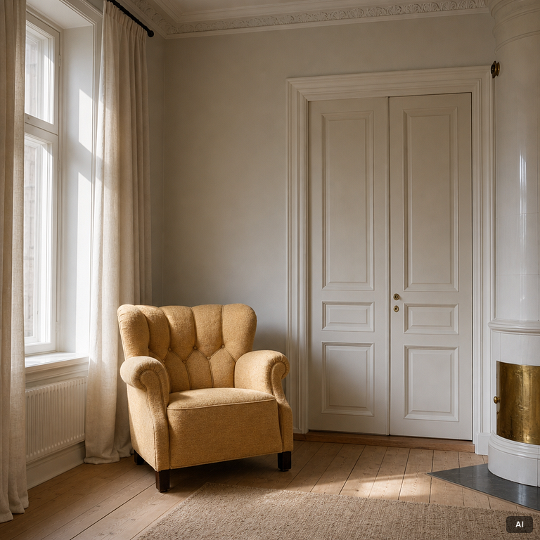Armchair, model no. 1518, Fritz Hansen, 1940s.
