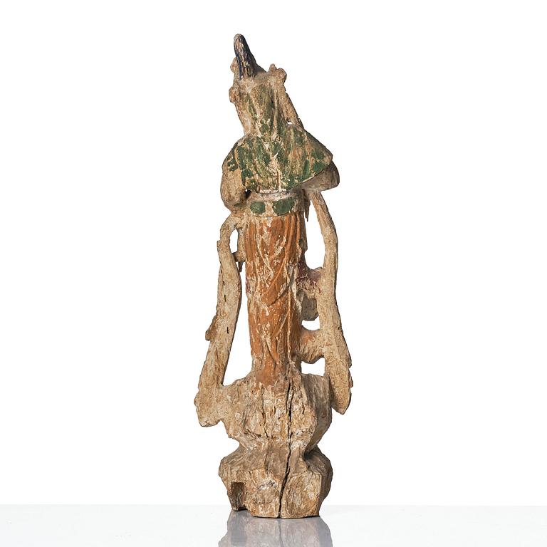 Guanyin, trä. Yuan/Mingdynastin.