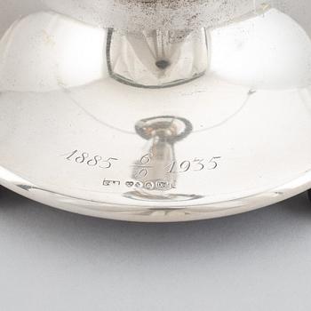 A silver table lamp, maker's mark CG Hallberg, Stockholm, 1930.