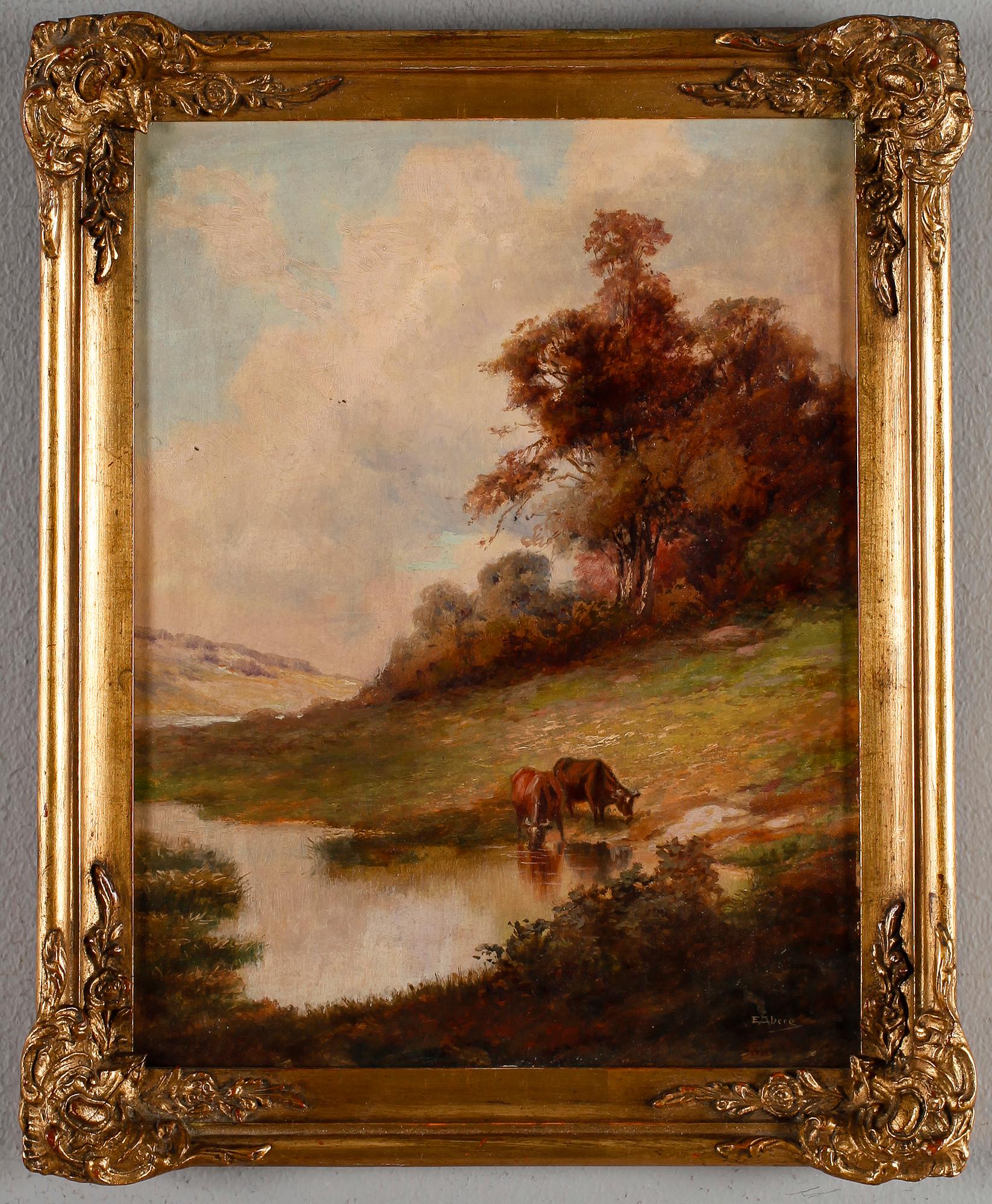 EMIL ÅBERG, olja på pannå, signerad.