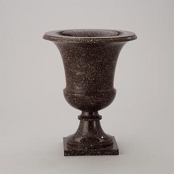 A Swedish Empire 19th century porphyry urn.