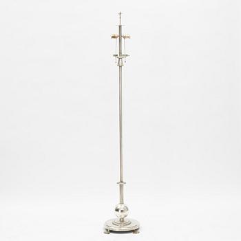 Elis Bergh, attributed to, a silver plate floor lamp, C.G. Halllberg 1920's/30's.