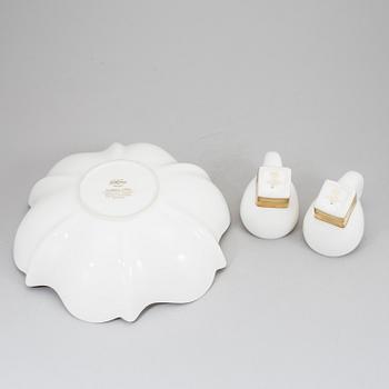 KARIN BJÖRQUIST, table wear, 3 (2+1) pieces, bone china, "Nobel" + "Nobel 1992", Rörstrand/Gustavsberg.