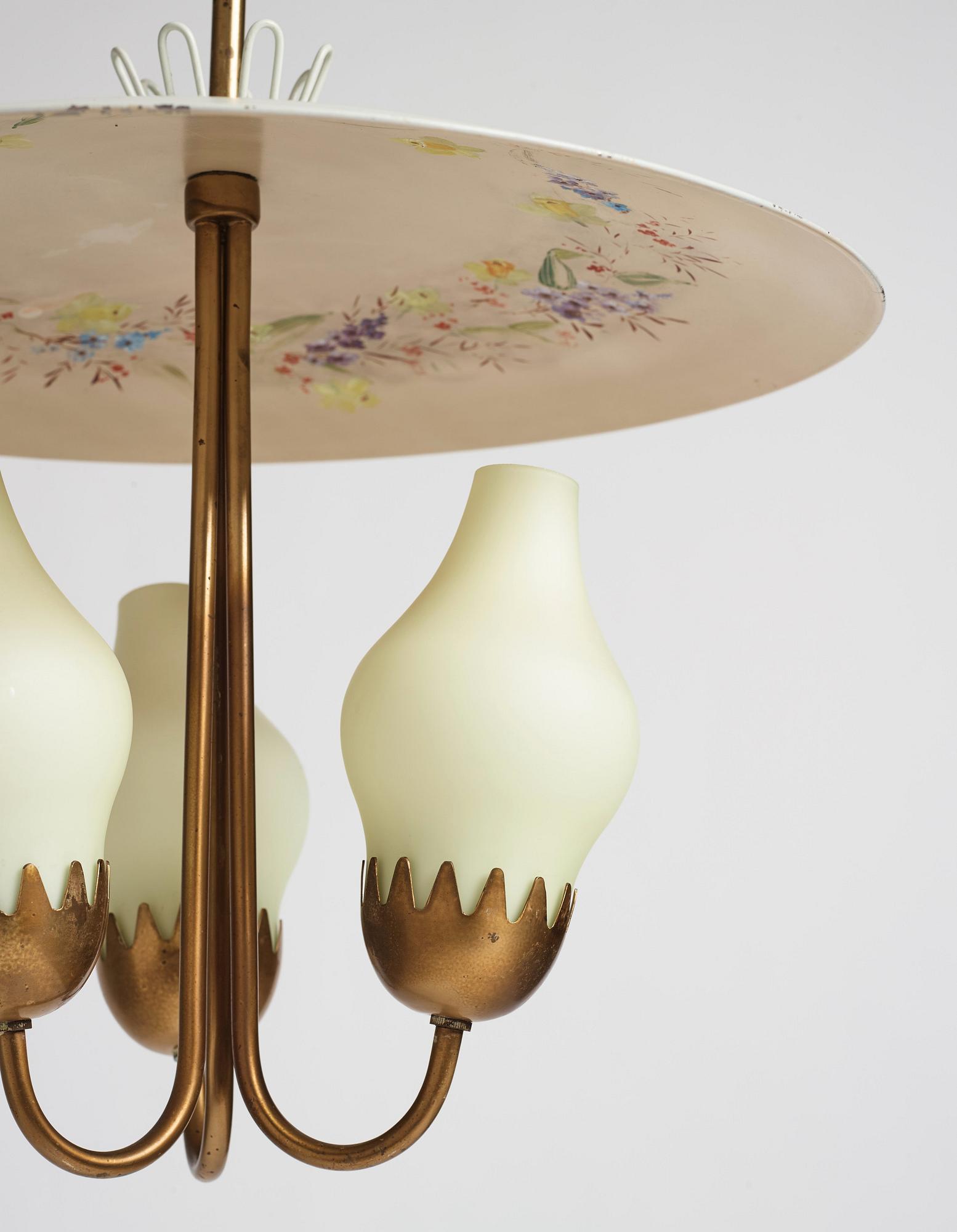 Hans Bergström, a ceiling lamp, model "95", ateljé Lyktan, Sweden 1940-50s.